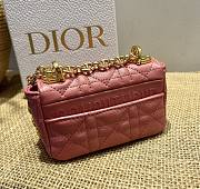 Dior caro CD buckle chain bag pink 14cm - 3