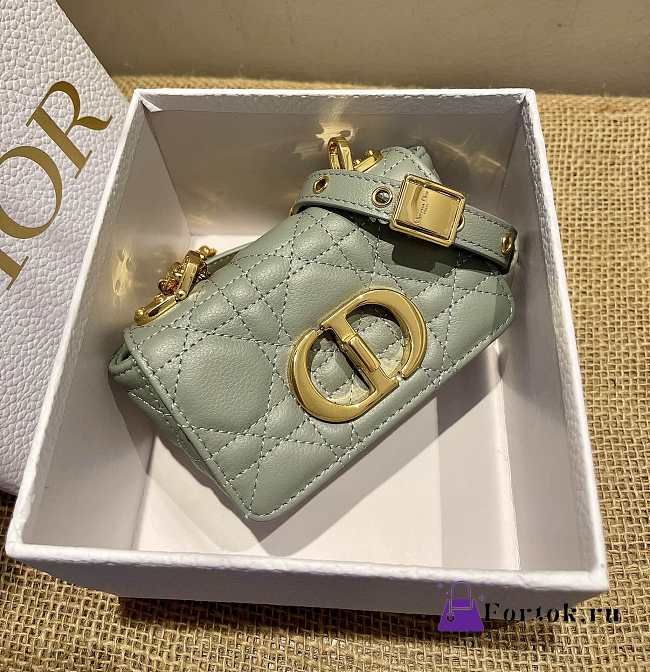 Dior caro CD buckle chain bag gray 14cm - 1