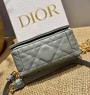 Dior caro CD buckle chain bag gray 14cm - 3
