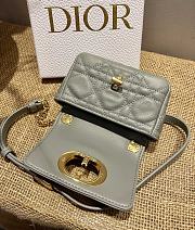 Dior caro CD buckle chain bag gray 14cm - 4