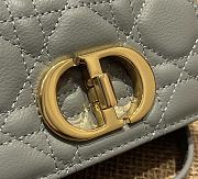 Dior caro CD buckle chain bag gray 14cm - 5