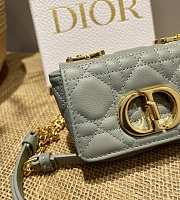 Dior caro CD buckle chain bag gray 14cm - 6