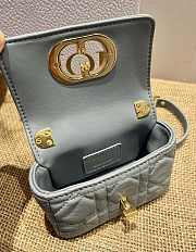 Dior caro CD buckle chain bag blue pastel 14cm - 4