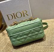 Dior caro CD buckle chain bag green 14cm - 2
