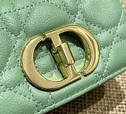 Dior caro CD buckle chain bag green 14cm - 3