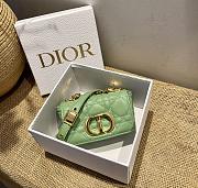 Dior caro CD buckle chain bag green 14cm - 1
