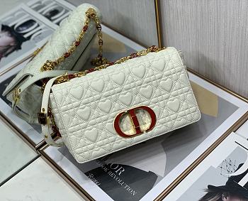 Dior caro CD buckle chain bag white 25cm