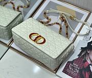 Dior caro CD buckle chain bag white 25cm - 5