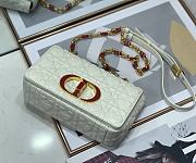 Dior caro CD buckle chain bag white 20cm - 5
