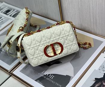 Dior caro CD buckle chain bag white 20cm