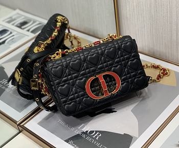 Dior caro CD buckle chain bag black 20cm