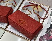 Dior caro CD buckle chain bag red 25cm - 4