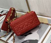 Dior caro CD buckle chain bag red 20cm - 3