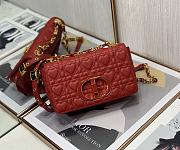 Dior caro CD buckle chain bag red 20cm - 1