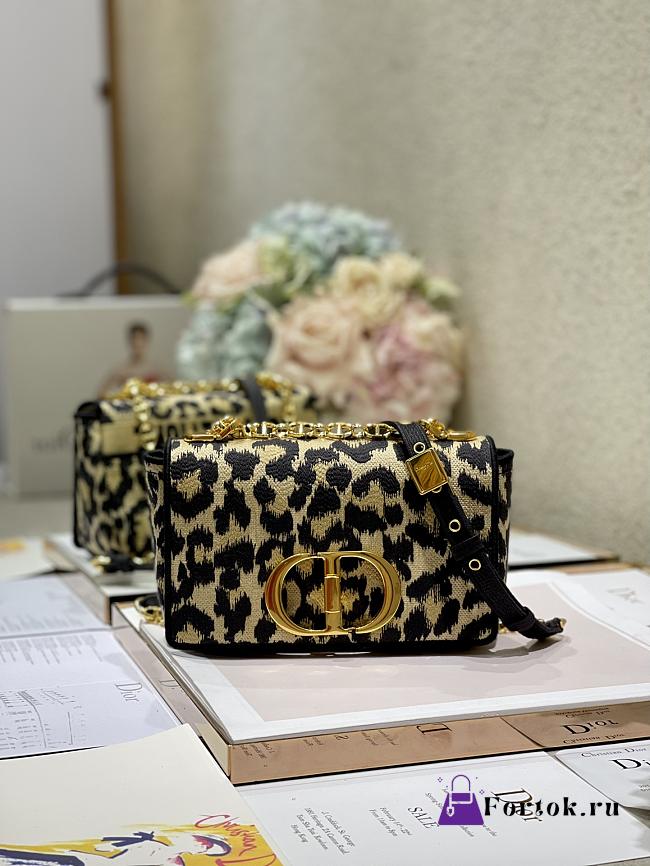 Dior caro CD buckle chain bag leo pard 20cm - 1