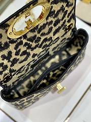 Dior caro CD buckle chain bag leo pard 20cm - 4