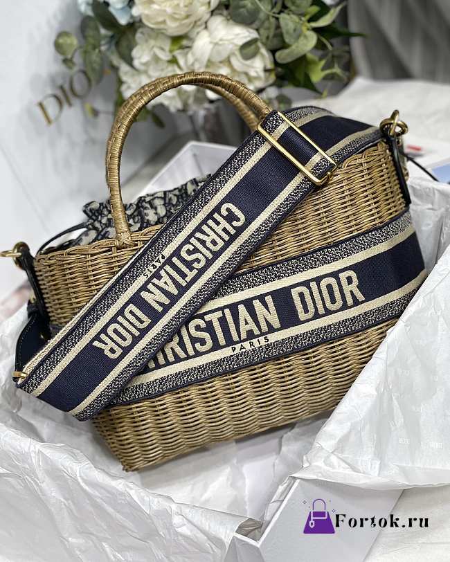 Dior Wicker Handbag Bag M8019 28cm  - 1