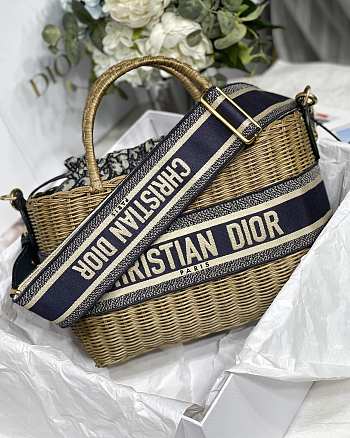 Dior Wicker Handbag Bag M8019 28cm 