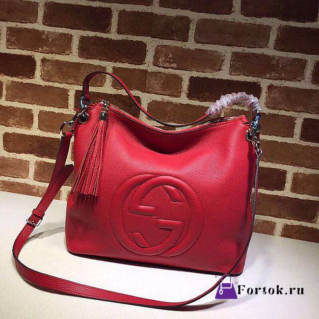 Gucci Soho Tote Chain Tassel Red 408825 35cm - 1