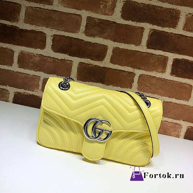 Gucci GG Marmont Matelassé Leather Yellow 443497 26cm - 1