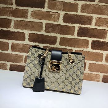 Gucci Padlock Monogram Flora Shoulder Bag GG 498156 26cm