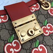 Gucci Padlock Monogram Flora Shoulder Bag GG Red Cherry 498156 26cm - 5