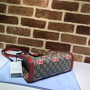 Gucci Padlock Monogram Flora Shoulder Bag GG Red Cherry 498156 26cm - 4