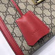 Gucci Padlock Monogram Flora Shoulder Bag GG Red 498156 26cm - 2
