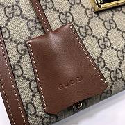 Gucci Padlock Monogram Flora Shoulder Bag GG Brown 498156 26cm - 4