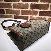 Gucci Padlock Monogram Flora Shoulder Bag GG Brown 498156 26cm - 5