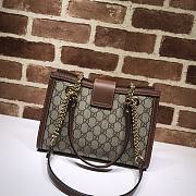 Gucci Padlock Monogram Flora Shoulder Bag GG Brown 498156 26cm - 3