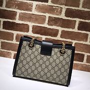 Gucci Padlock Monogram Flora Shoulder Bag GG Black 498156 26cm - 3