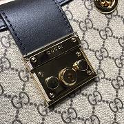 Gucci Padlock Monogram Flora Shoulder Bag GG Black 498156 26cm - 2