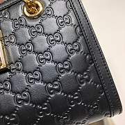 Gucci Padlock Monogram Flora Shoulder Bag GG Full Black Leather 498156 26cm - 4