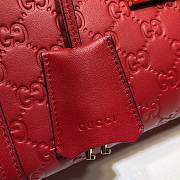 Gucci Padlock Monogram Flora Shoulder Bag GG Full Red Leather 498156 26cm - 2