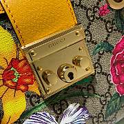 Gucci Padlock Monogram Flora Shoulder Bag GG Yellow Flower 498156 26cm - 3