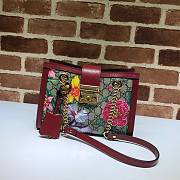 Gucci Padlock Monogram Flora Shoulder Bag GG Red Flower 498156 26cm - 1