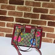 Gucci Padlock Monogram Flora Shoulder Bag GG Red Flower 498156 26cm - 2
