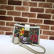 Gucci Padlock Monogram Flora Shoulder Bag GG White Flower 498156 26cm - 1