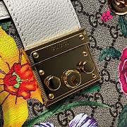 Gucci Padlock Monogram Flora Shoulder Bag GG White Flower 498156 26cm - 4
