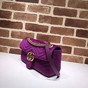 GUCCI GG Marmont Small Shoulder Bag Velvet Purple 443497 26 cm - 2