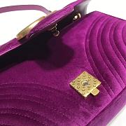 GUCCI GG Marmont Small Shoulder Bag Velvet Purple 443497 26 cm - 3