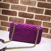 GUCCI GG Marmont Small Shoulder Bag Velvet Purple 443497 26 cm - 4