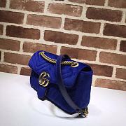 GUCCI GG Marmont Small Shoulder Bag Velvet Navy ‎443497 26 cm - 2