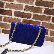GUCCI GG Marmont Small Shoulder Bag Velvet Navy ‎443497 26 cm - 3