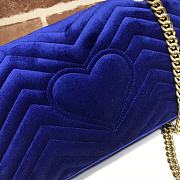 GUCCI GG Marmont Small Shoulder Bag Velvet Navy ‎443497 26 cm - 4