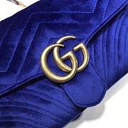 GUCCI GG Marmont Small Shoulder Bag Velvet Navy ‎443497 26 cm - 6