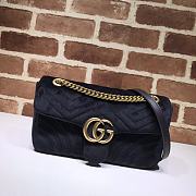 GUCCI GG Marmont Small Shoulder Bag Velvet Black ‎443497 26 cm - 1