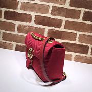 GUCCI GG Marmont Small Shoulder Bag Velvet Red ‎443497 26 cm - 6