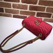 GUCCI GG Marmont Small Shoulder Bag Velvet Red ‎443497 26 cm - 5